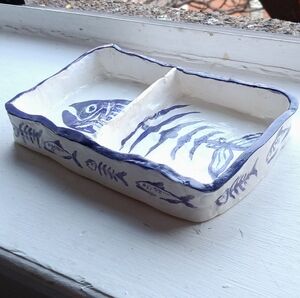 Original Handcrafted Fish Air Dry Clay Plate